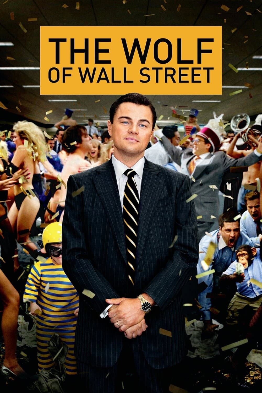 Official poster for The Wolf of Wall Street featuring Leonardo DiCaprio as Jordan Belfort